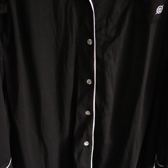 Born Sleepwear Black XL Buttoned Lounge Wear Pj Midi Dress Shirt - Picture 7 of 11